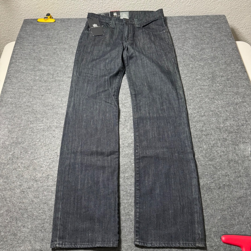 NEW Rock & Republic Neil Straight Leg Jeans Raw Dark Indigo 30x32 R510243